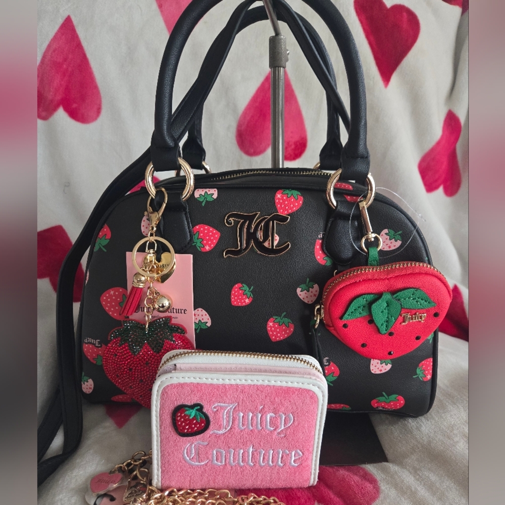 JUICY COUTURE Sweet N Juicy Bowler AND Wallet